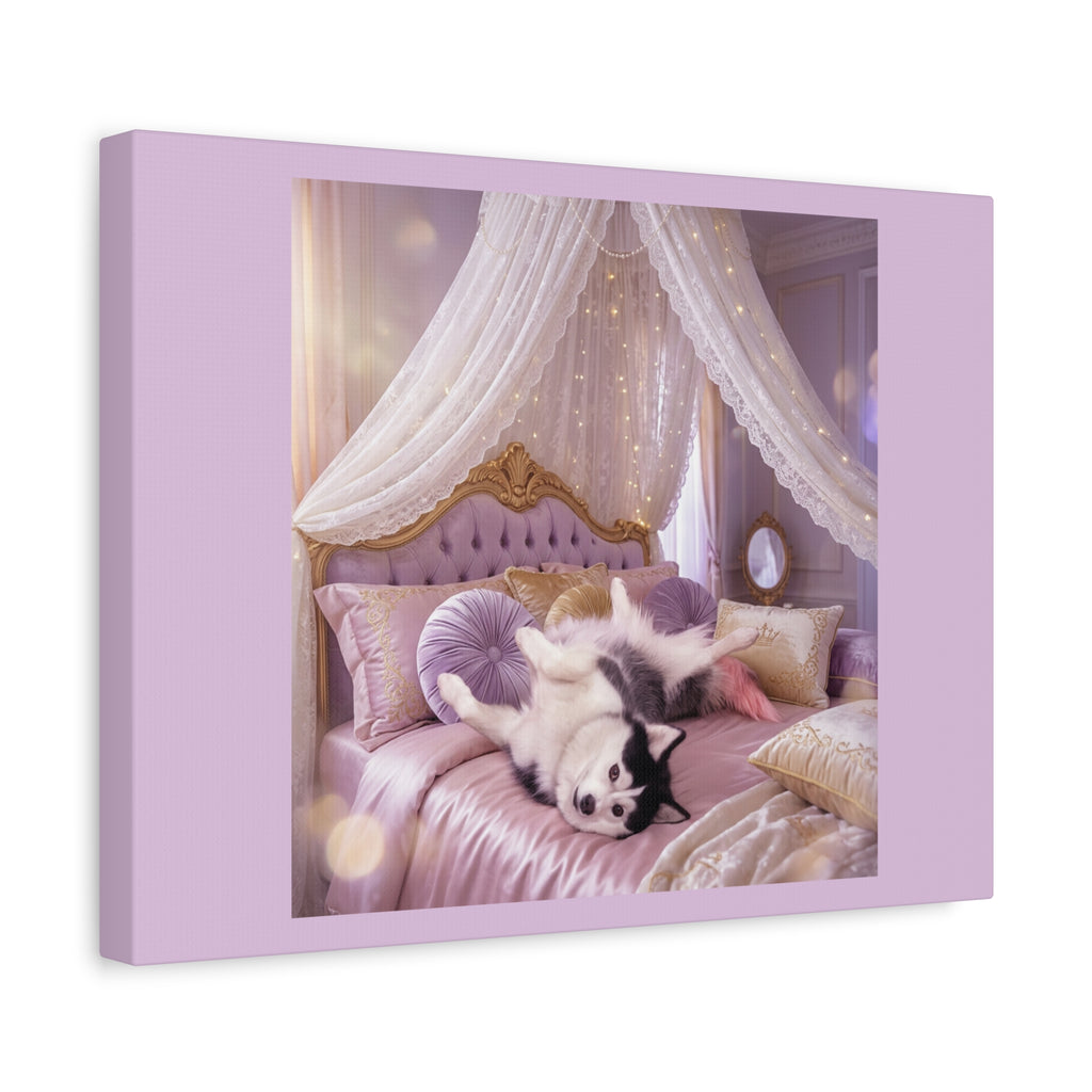 GROWING UP GIGI ROYAL NAP JUST SHOWS THE LOVELY CRAZY POMSKY AT HER BEST. — Cozy Purple Canopy Bedroom Wall Art
