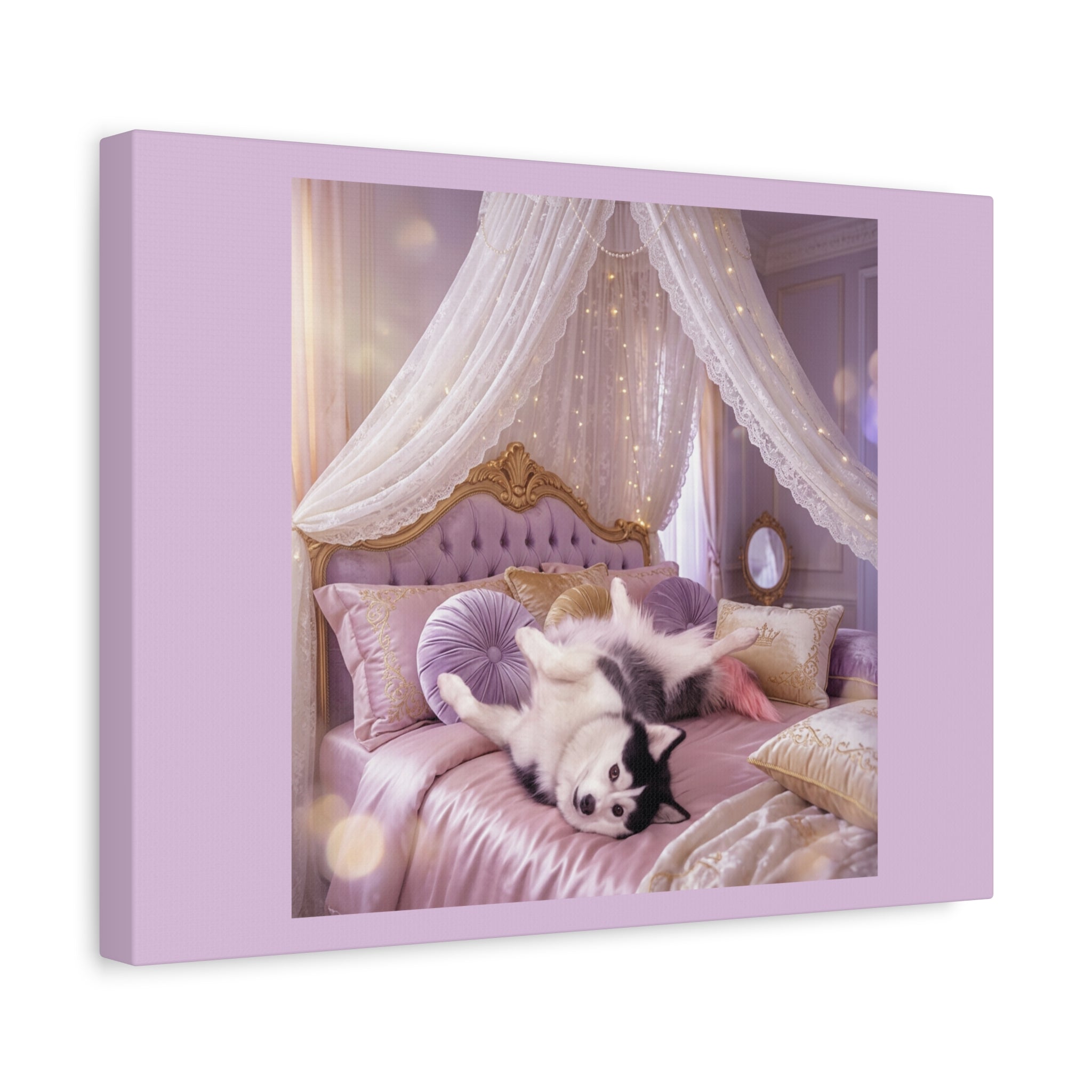 GROWING UP GIGI ROYAL NAP JUST SHOWS THE LOVELY CRAZY POMSKY AT HER BEST. — Cozy Purple Canopy Bedroom Wall Art