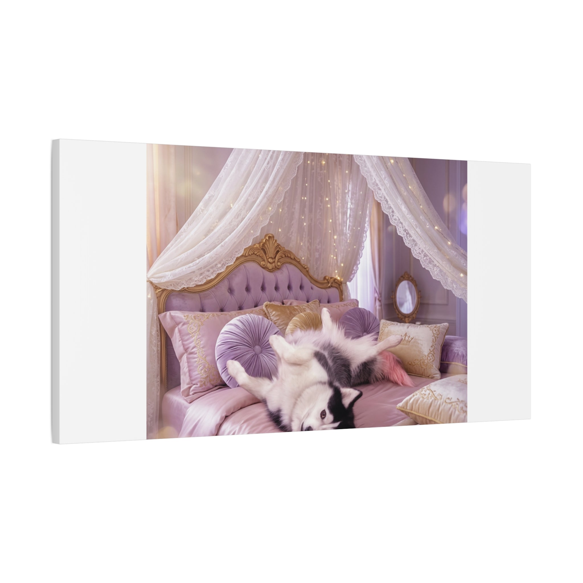 GROWING UP GIGI ROYAL NAP JUST SHOWS THE LOVELY CRAZY POMSKY AT HER BEST. — Cozy Purple Canopy Bedroom Wall Art