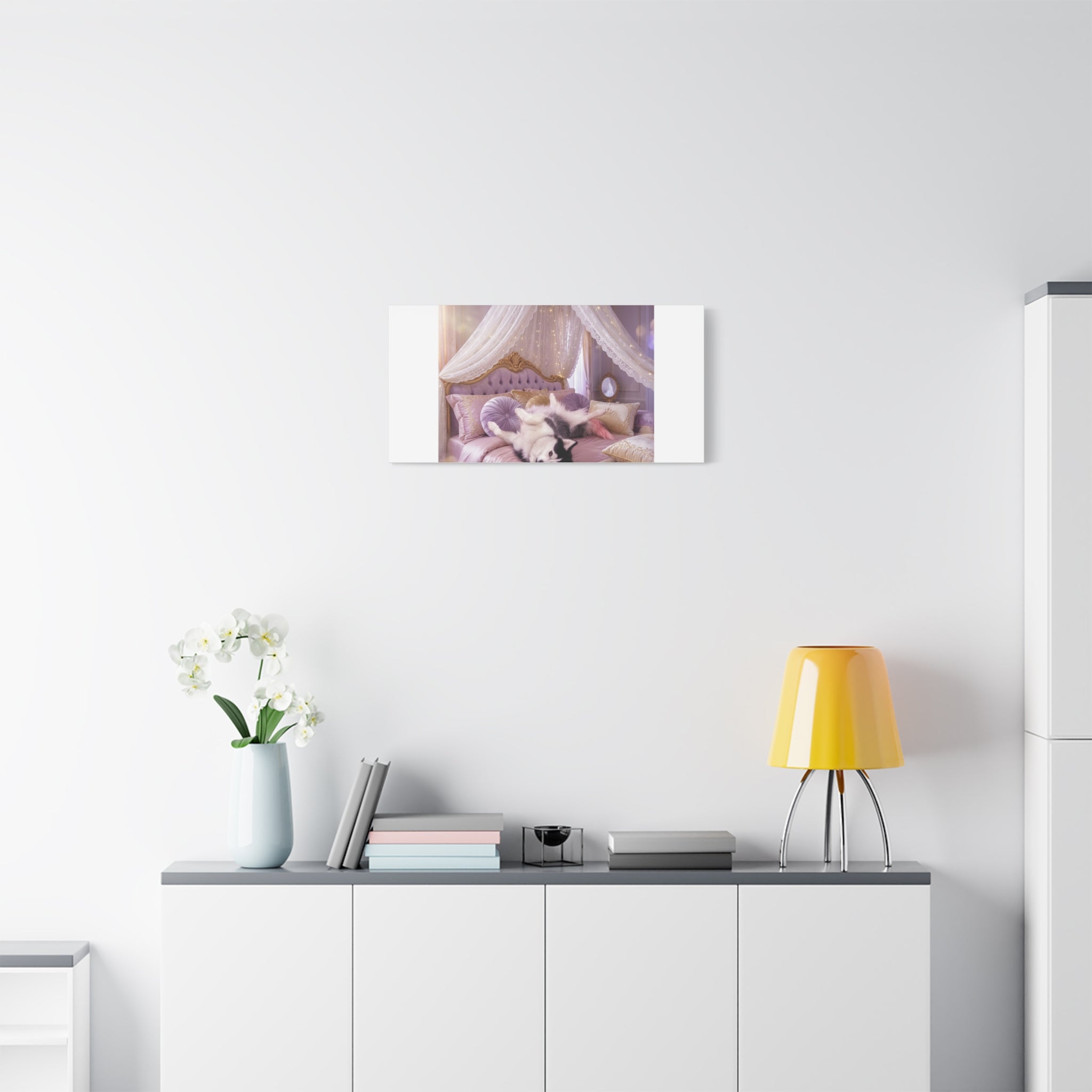 GROWING UP GIGI ROYAL NAP JUST SHOWS THE LOVELY CRAZY POMSKY AT HER BEST. — Cozy Purple Canopy Bedroom Wall Art