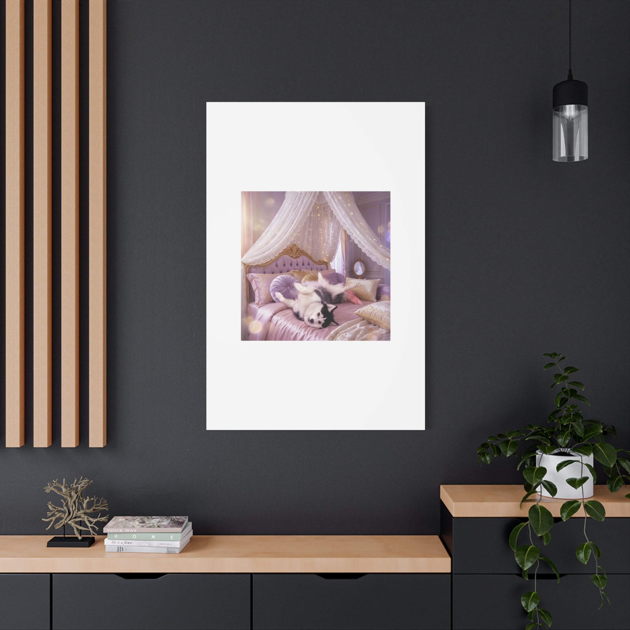 GROWING UP GIGI ROYAL NAP JUST SHOWS THE LOVELY CRAZY POMSKY AT HER BEST. — Cozy Purple Canopy Bedroom Wall Art
