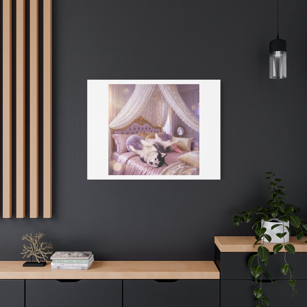 GROWING UP GIGI ROYAL NAP JUST SHOWS THE LOVELY CRAZY POMSKY AT HER BEST. — Cozy Purple Canopy Bedroom Wall Art