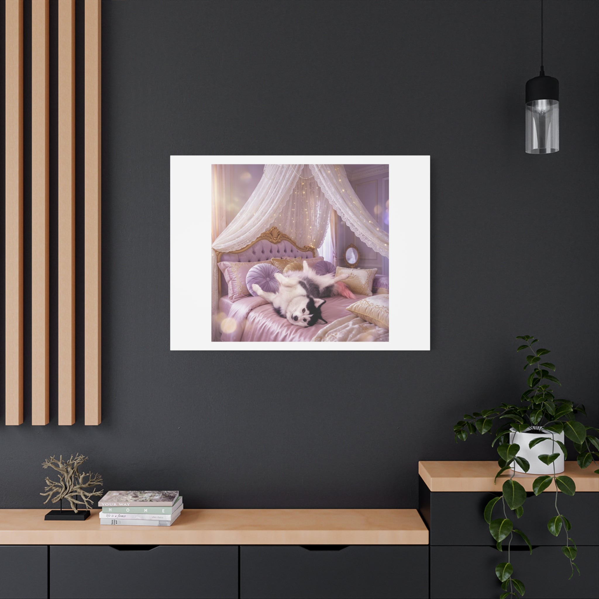 GROWING UP GIGI ROYAL NAP JUST SHOWS THE LOVELY CRAZY POMSKY AT HER BEST. — Cozy Purple Canopy Bedroom Wall Art