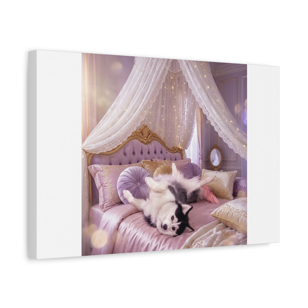 GROWING UP GIGI ROYAL NAP JUST SHOWS THE LOVELY CRAZY POMSKY AT HER BEST. — Cozy Purple Canopy Bedroom Wall Art