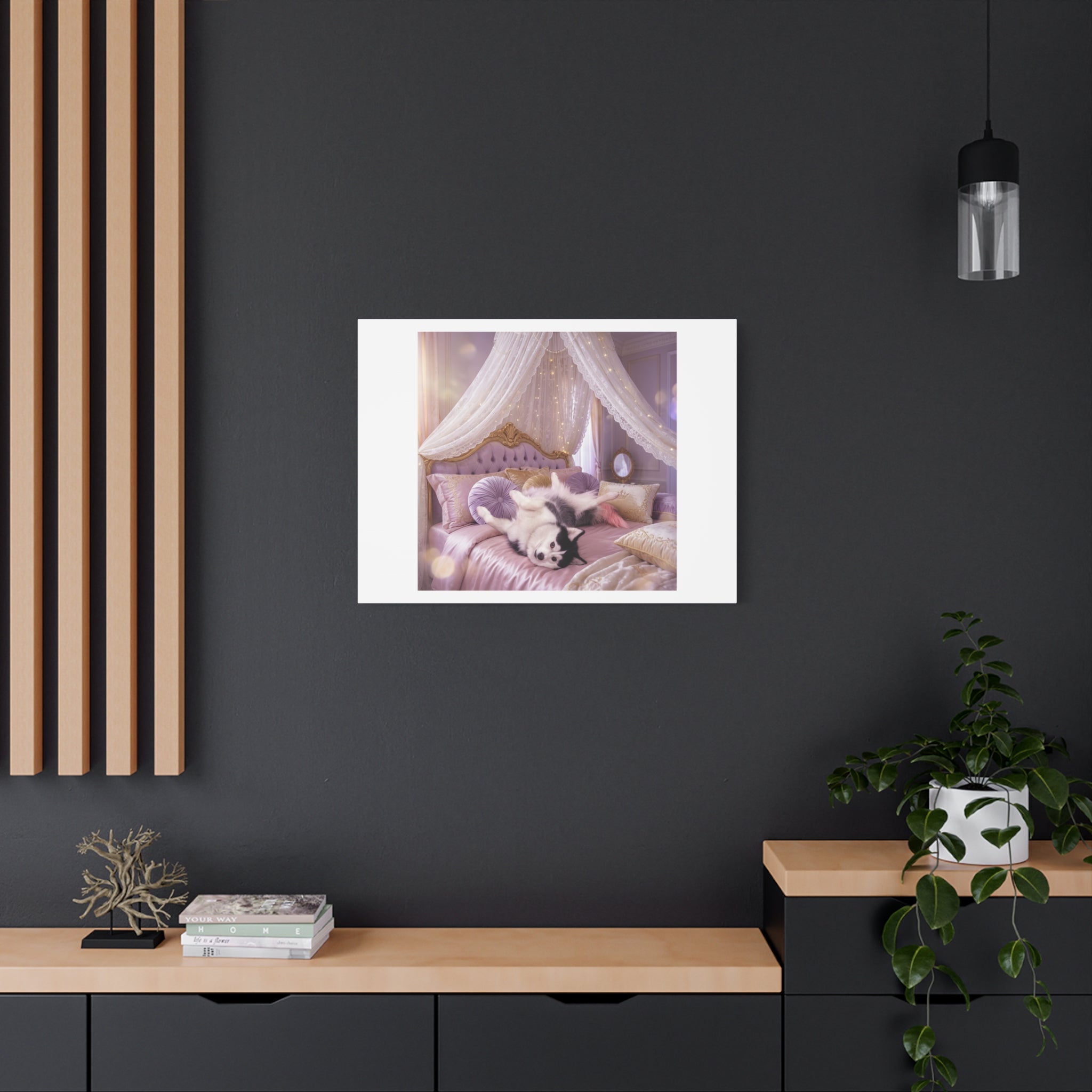 GROWING UP GIGI ROYAL NAP JUST SHOWS THE LOVELY CRAZY POMSKY AT HER BEST. — Cozy Purple Canopy Bedroom Wall Art