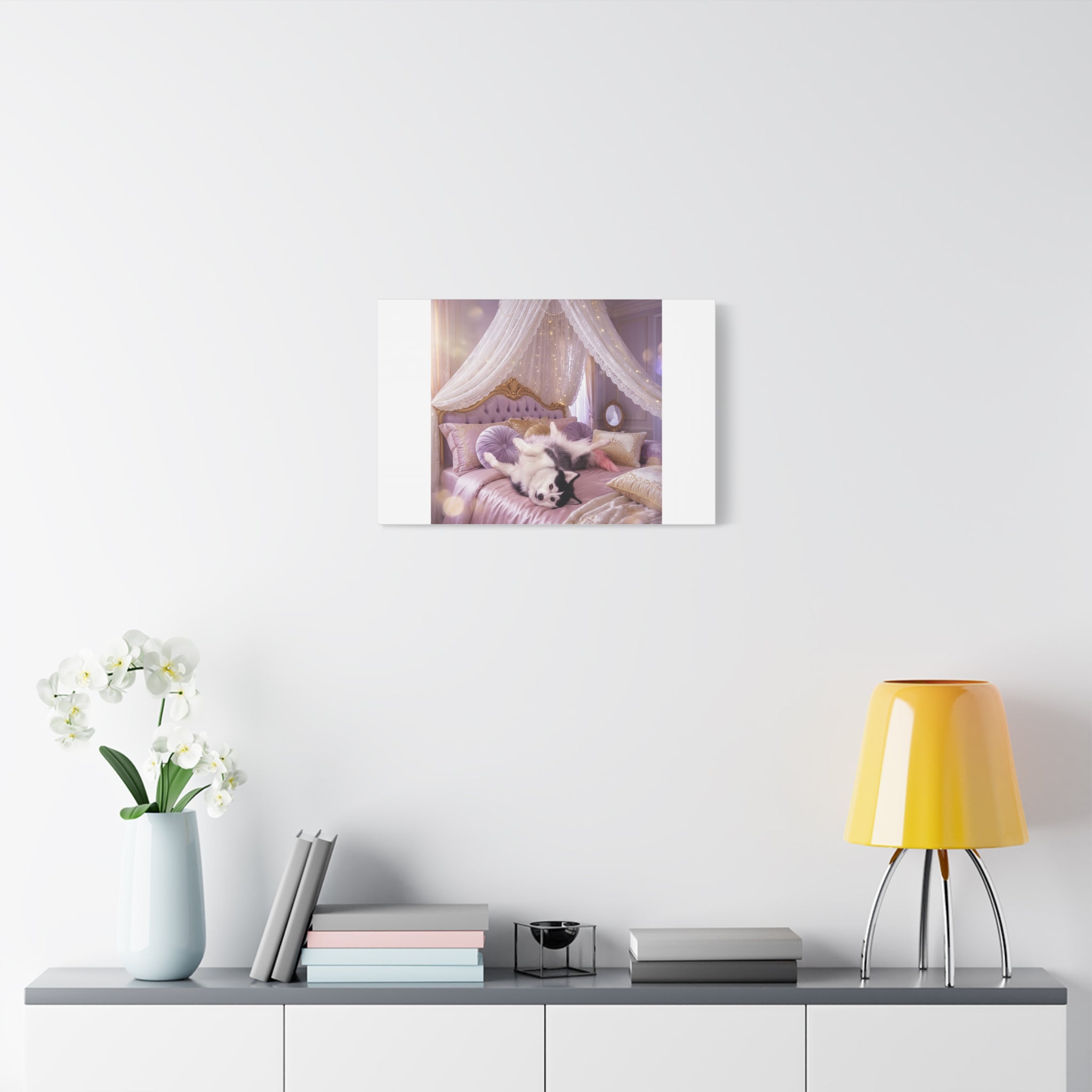 GROWING UP GIGI ROYAL NAP JUST SHOWS THE LOVELY CRAZY POMSKY AT HER BEST. — Cozy Purple Canopy Bedroom Wall Art