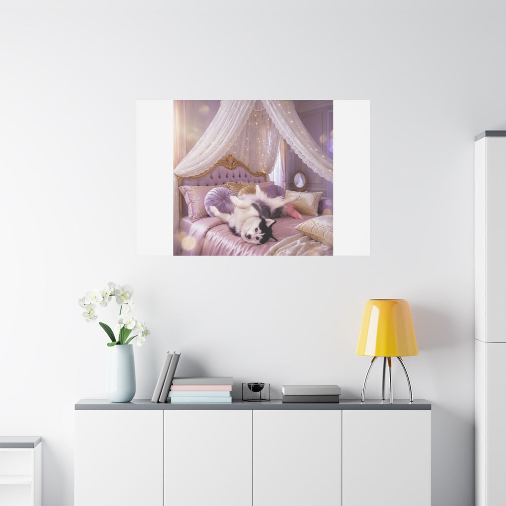 GROWING UP GIGI ROYAL NAP JUST SHOWS THE LOVELY CRAZY POMSKY AT HER BEST. — Cozy Purple Canopy Bedroom Wall Art