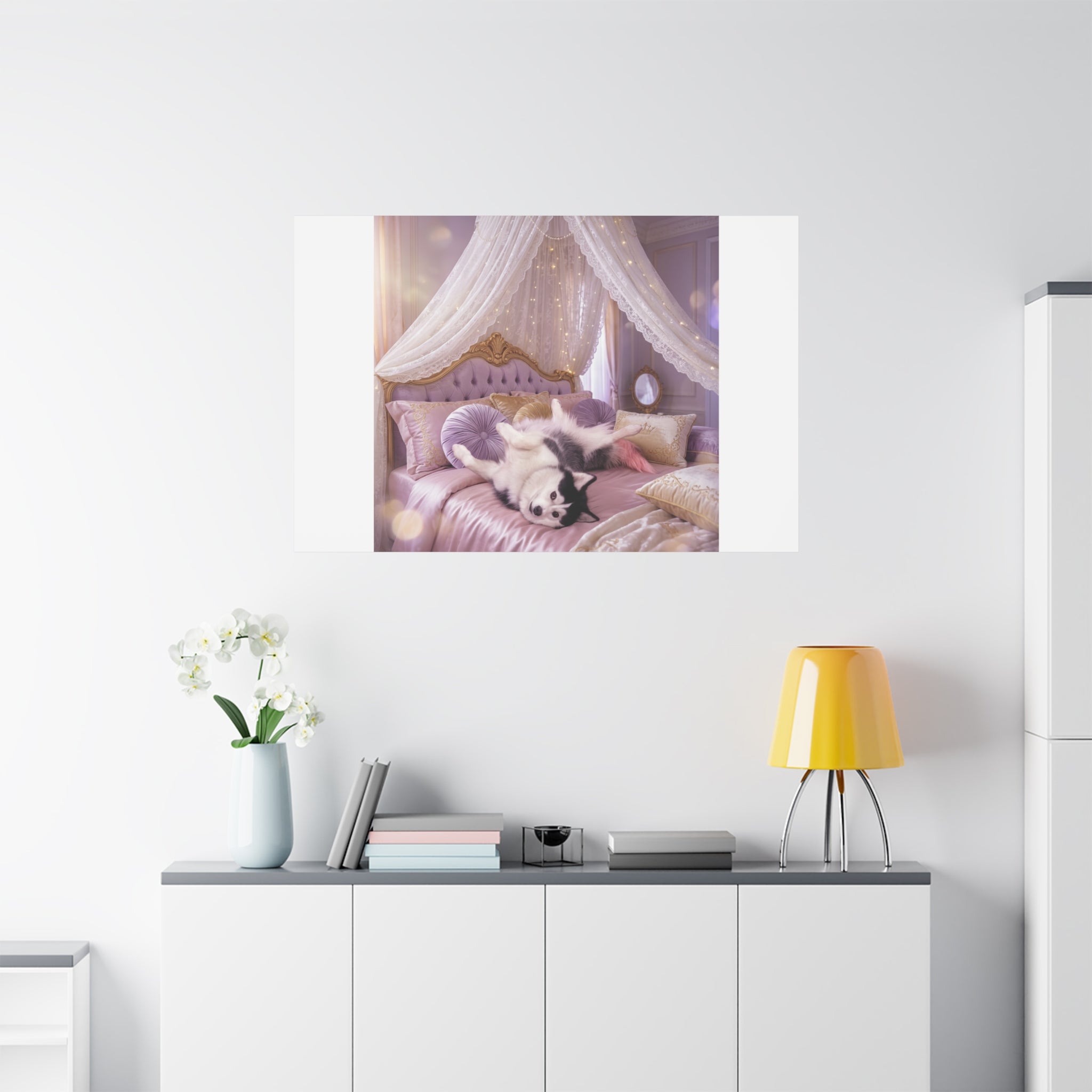 GROWING UP GIGI ROYAL NAP JUST SHOWS THE LOVELY CRAZY POMSKY AT HER BEST. — Cozy Purple Canopy Bedroom Wall Art