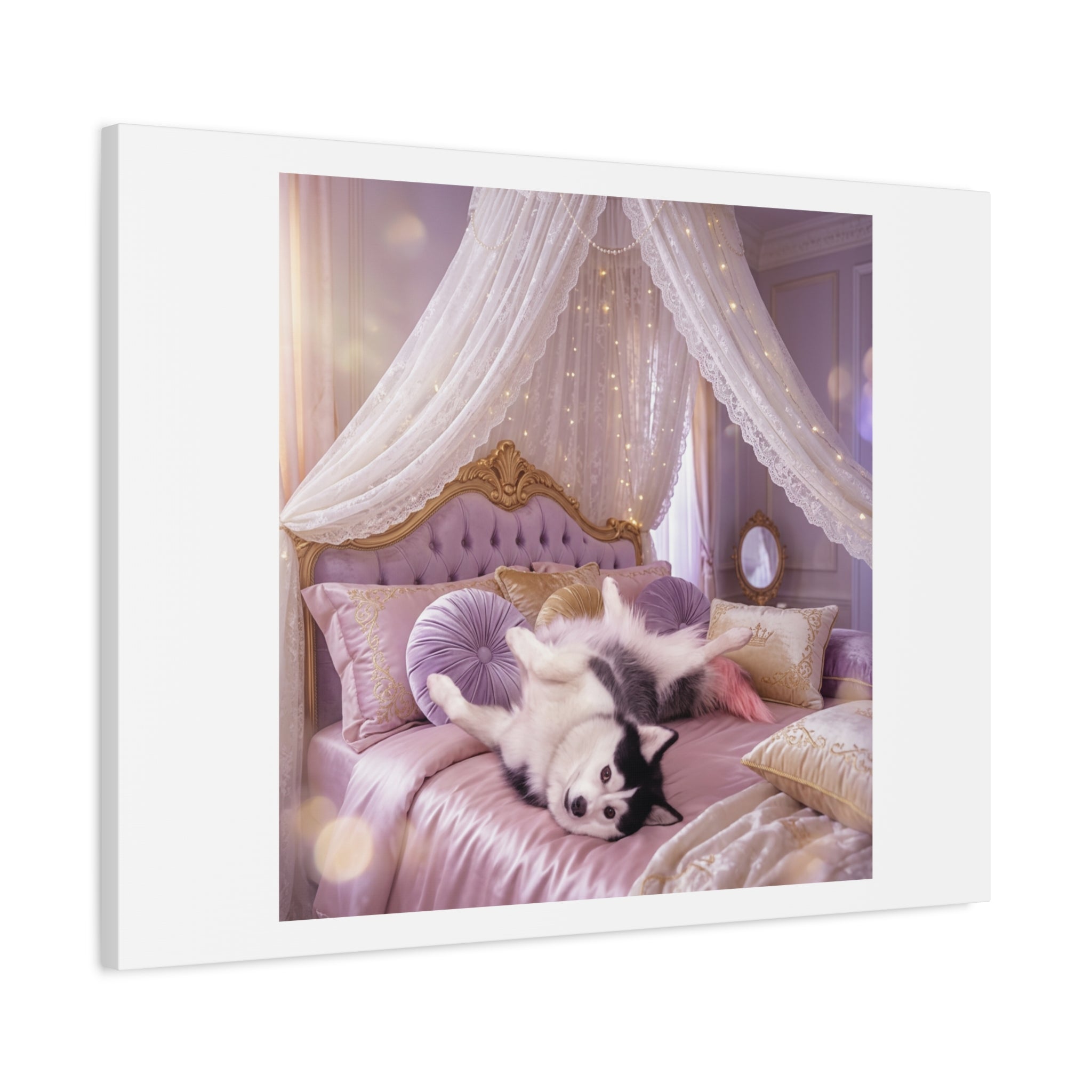 GROWING UP GIGI ROYAL NAP JUST SHOWS THE LOVELY CRAZY POMSKY AT HER BEST. — Cozy Purple Canopy Bedroom Wall Art