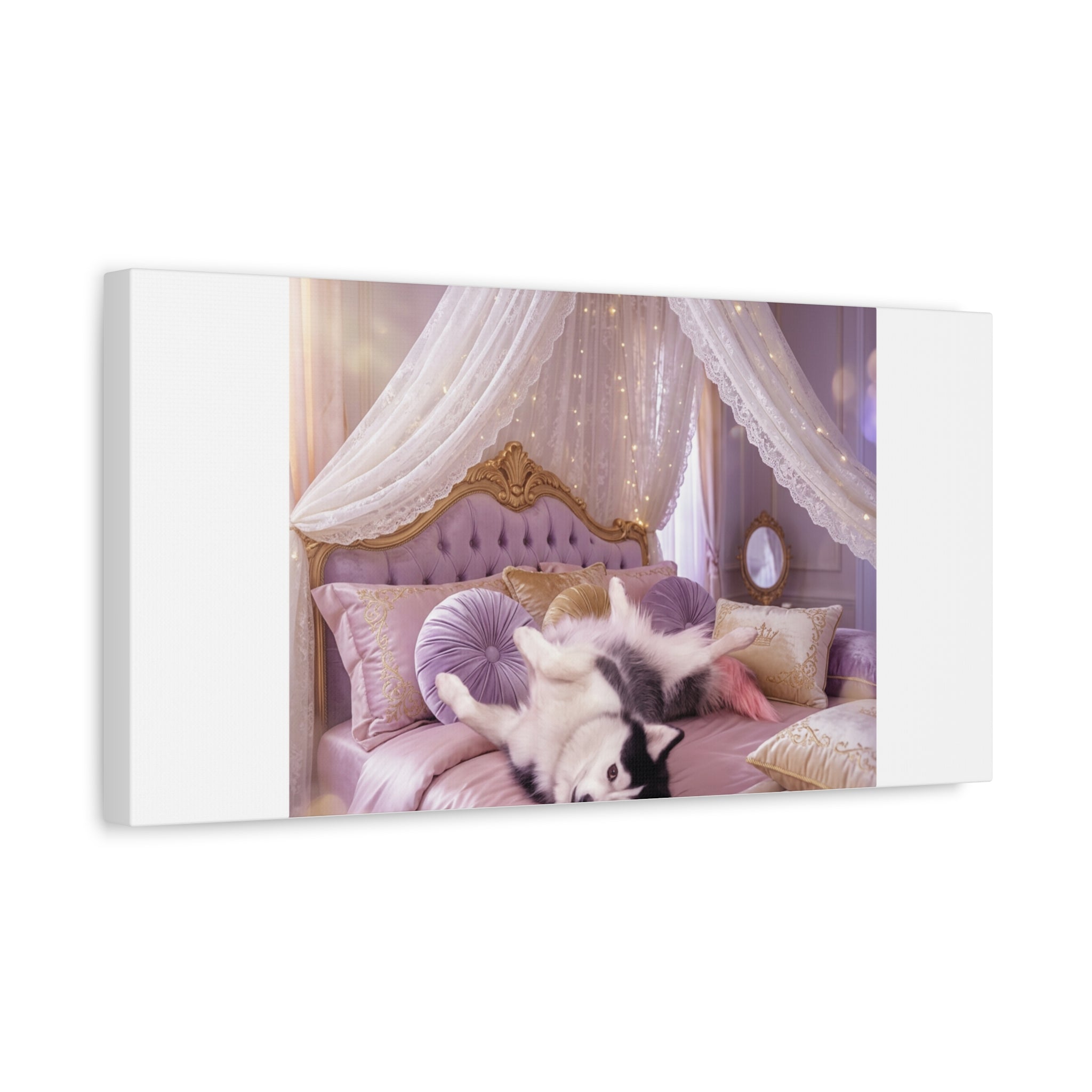 GROWING UP GIGI ROYAL NAP JUST SHOWS THE LOVELY CRAZY POMSKY AT HER BEST. — Cozy Purple Canopy Bedroom Wall Art