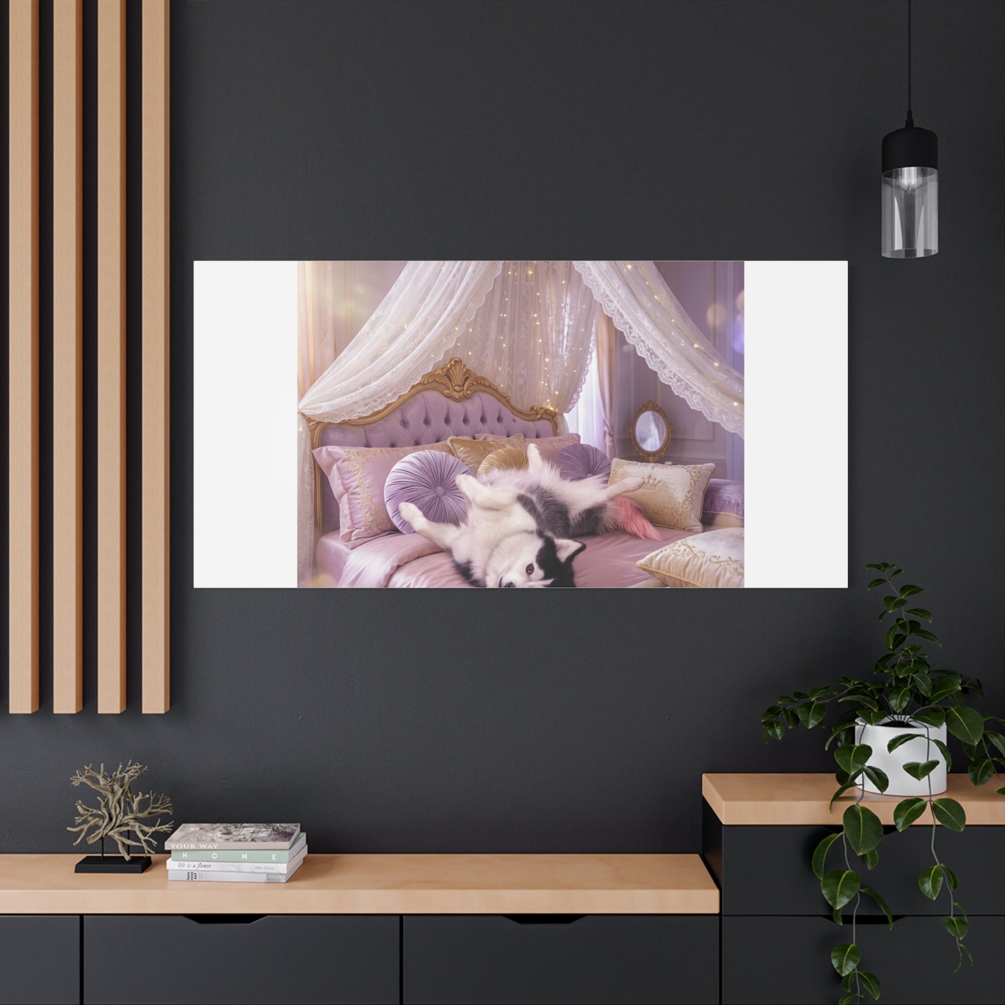GROWING UP GIGI ROYAL NAP JUST SHOWS THE LOVELY CRAZY POMSKY AT HER BEST. — Cozy Purple Canopy Bedroom Wall Art