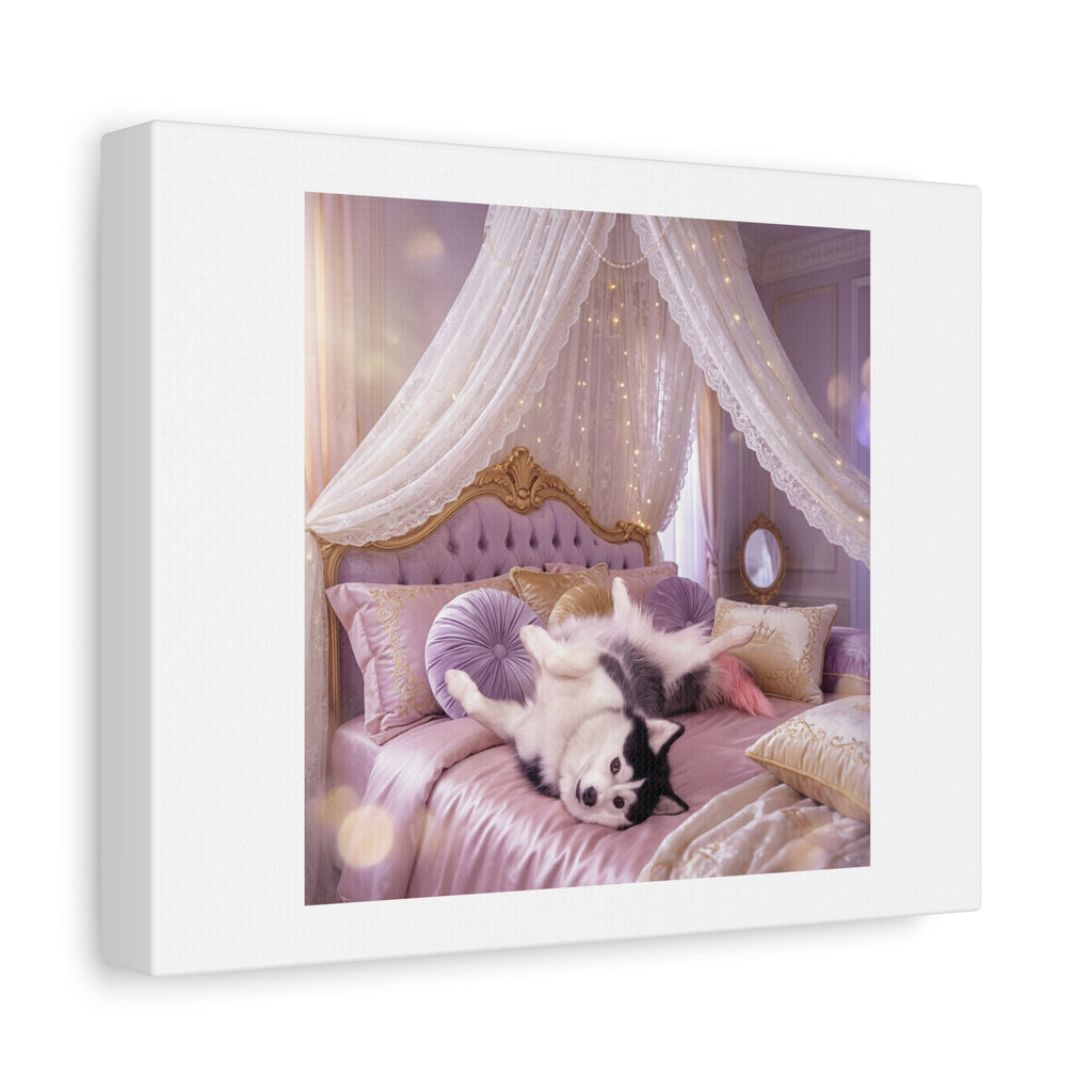 GROWING UP GIGI ROYAL NAP JUST SHOWS THE LOVELY CRAZY POMSKY AT HER BEST. — Cozy Purple Canopy Bedroom Wall Art
