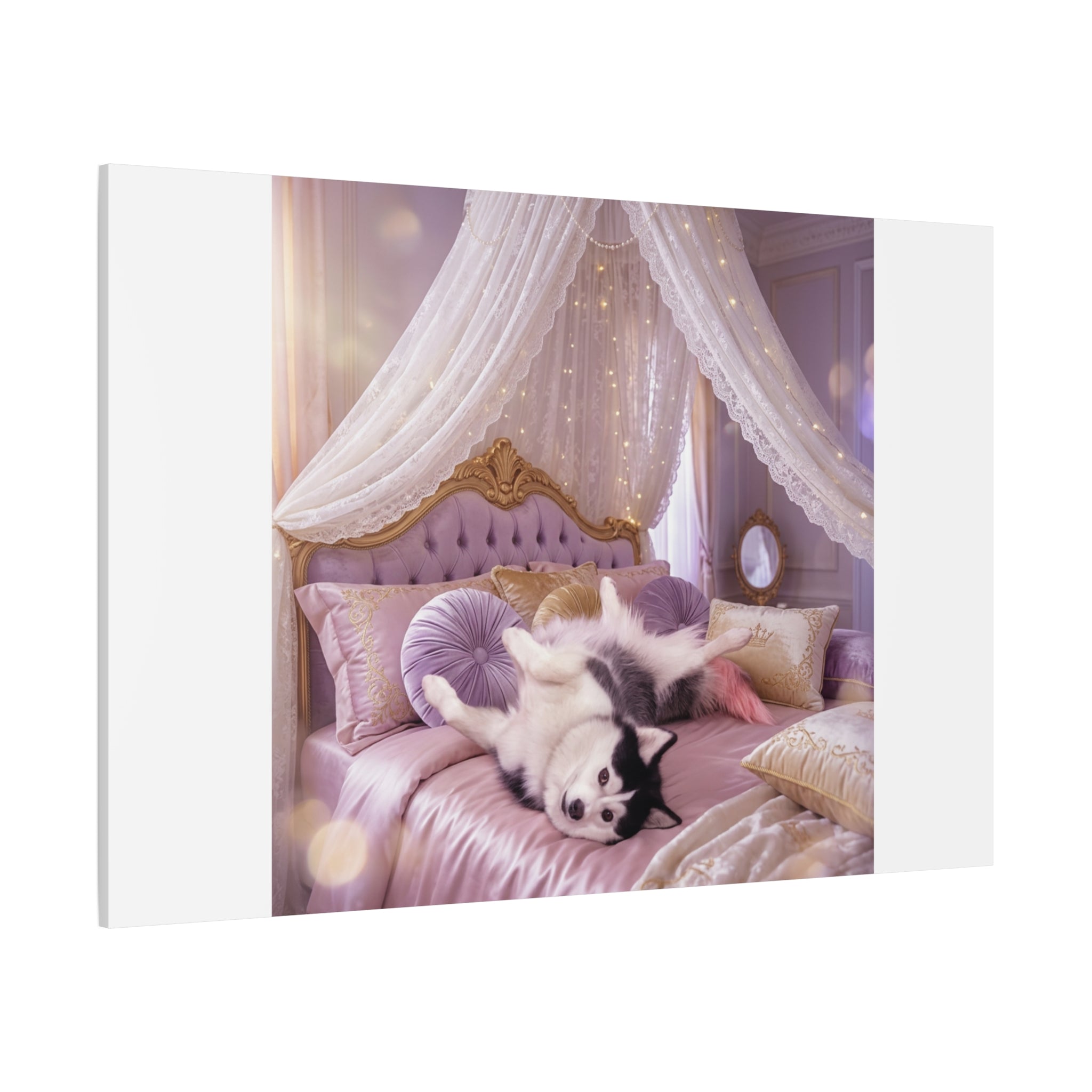 GROWING UP GIGI ROYAL NAP JUST SHOWS THE LOVELY CRAZY POMSKY AT HER BEST. — Cozy Purple Canopy Bedroom Wall Art