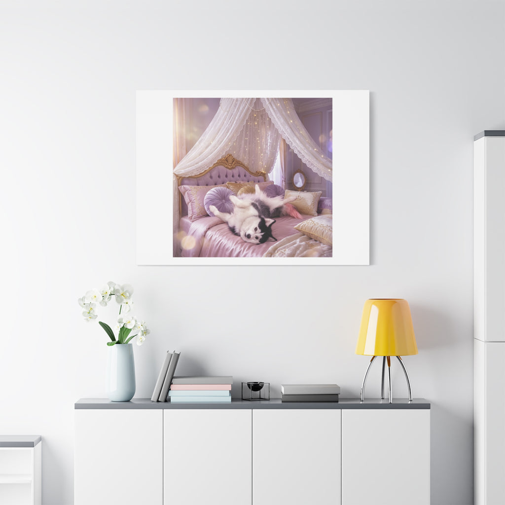 GROWING UP GIGI ROYAL NAP JUST SHOWS THE LOVELY CRAZY POMSKY AT HER BEST. — Cozy Purple Canopy Bedroom Wall Art