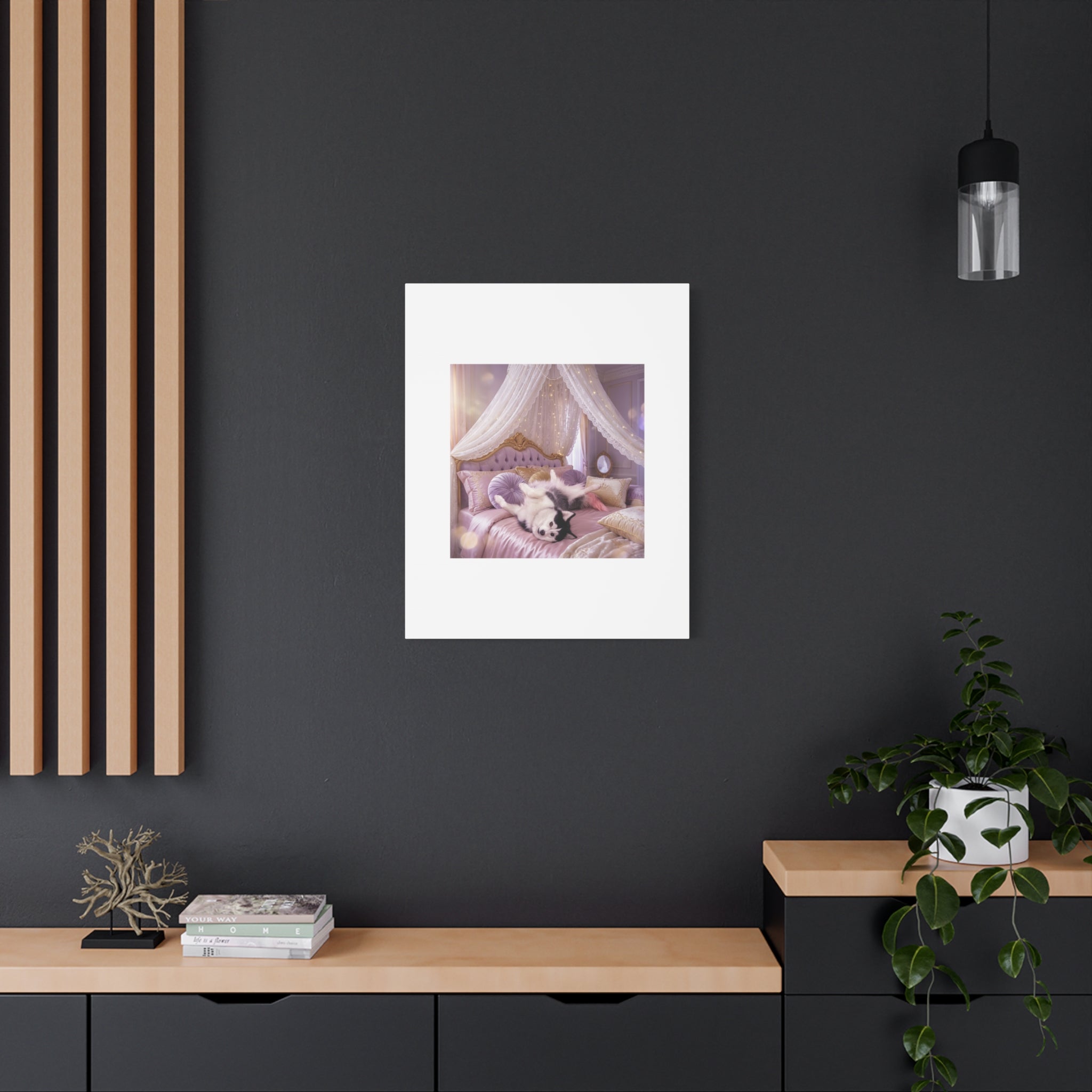 GROWING UP GIGI ROYAL NAP JUST SHOWS THE LOVELY CRAZY POMSKY AT HER BEST. — Cozy Purple Canopy Bedroom Wall Art