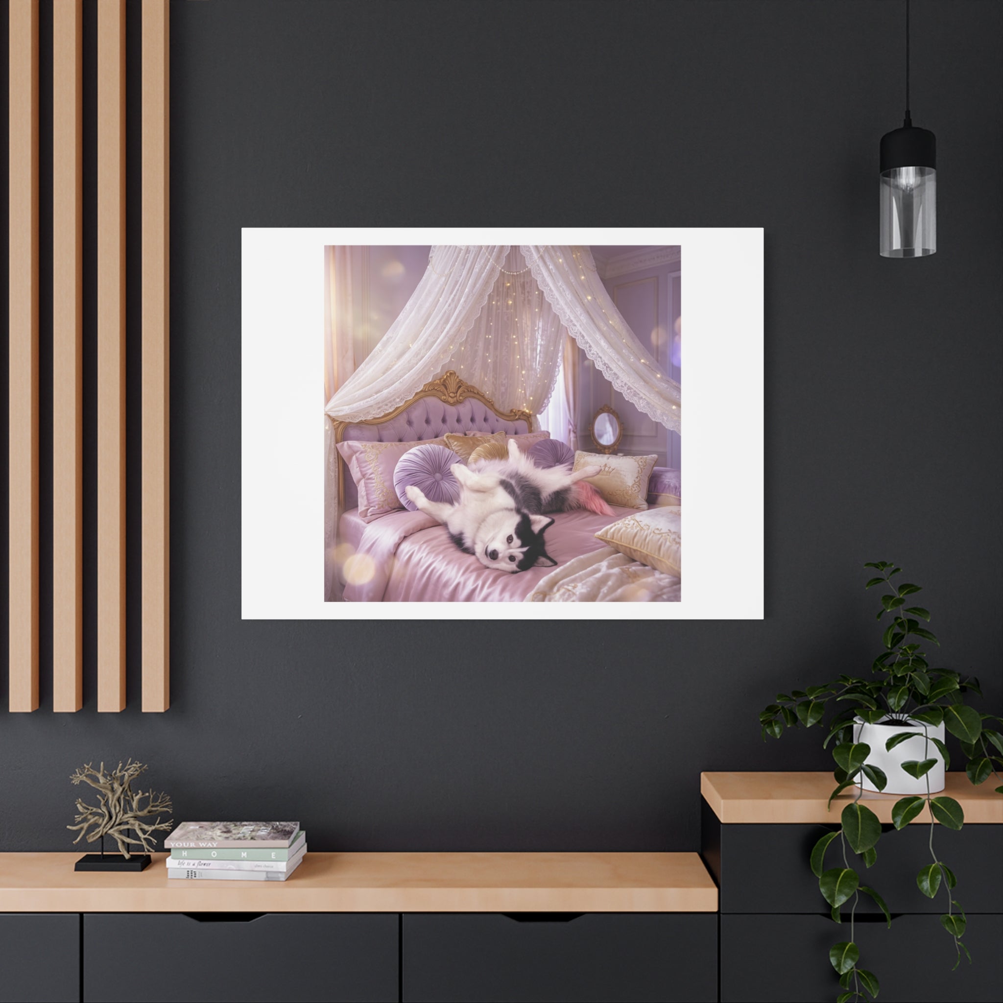 GROWING UP GIGI ROYAL NAP JUST SHOWS THE LOVELY CRAZY POMSKY AT HER BEST. — Cozy Purple Canopy Bedroom Wall Art