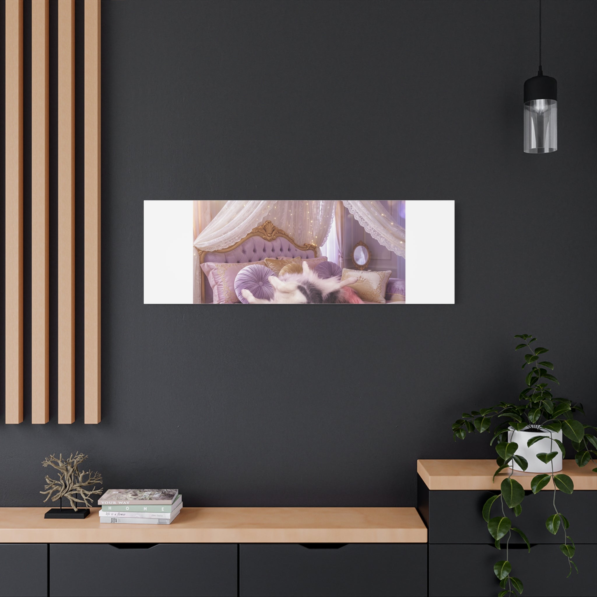 GROWING UP GIGI ROYAL NAP JUST SHOWS THE LOVELY CRAZY POMSKY AT HER BEST. — Cozy Purple Canopy Bedroom Wall Art