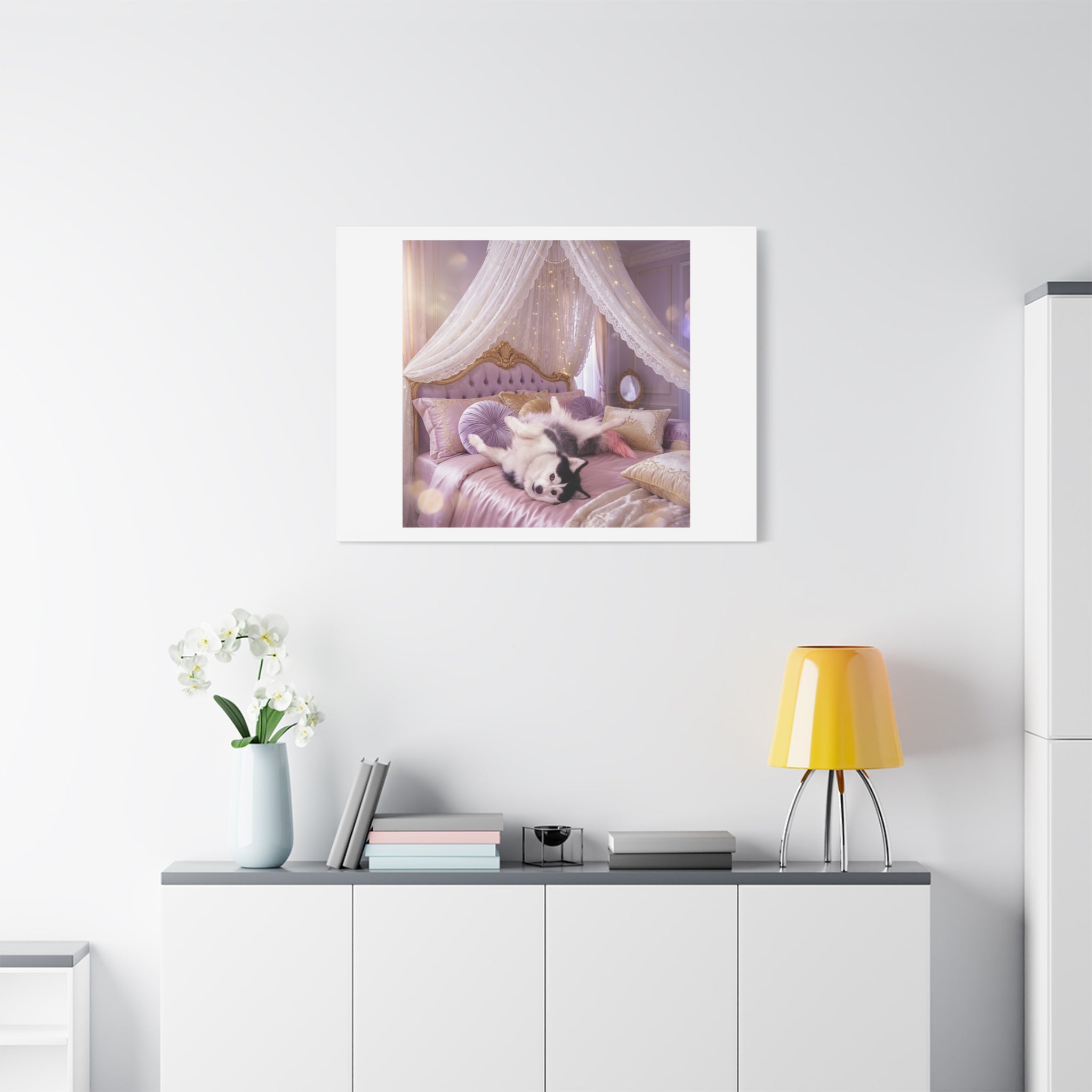 GROWING UP GIGI ROYAL NAP JUST SHOWS THE LOVELY CRAZY POMSKY AT HER BEST. — Cozy Purple Canopy Bedroom Wall Art