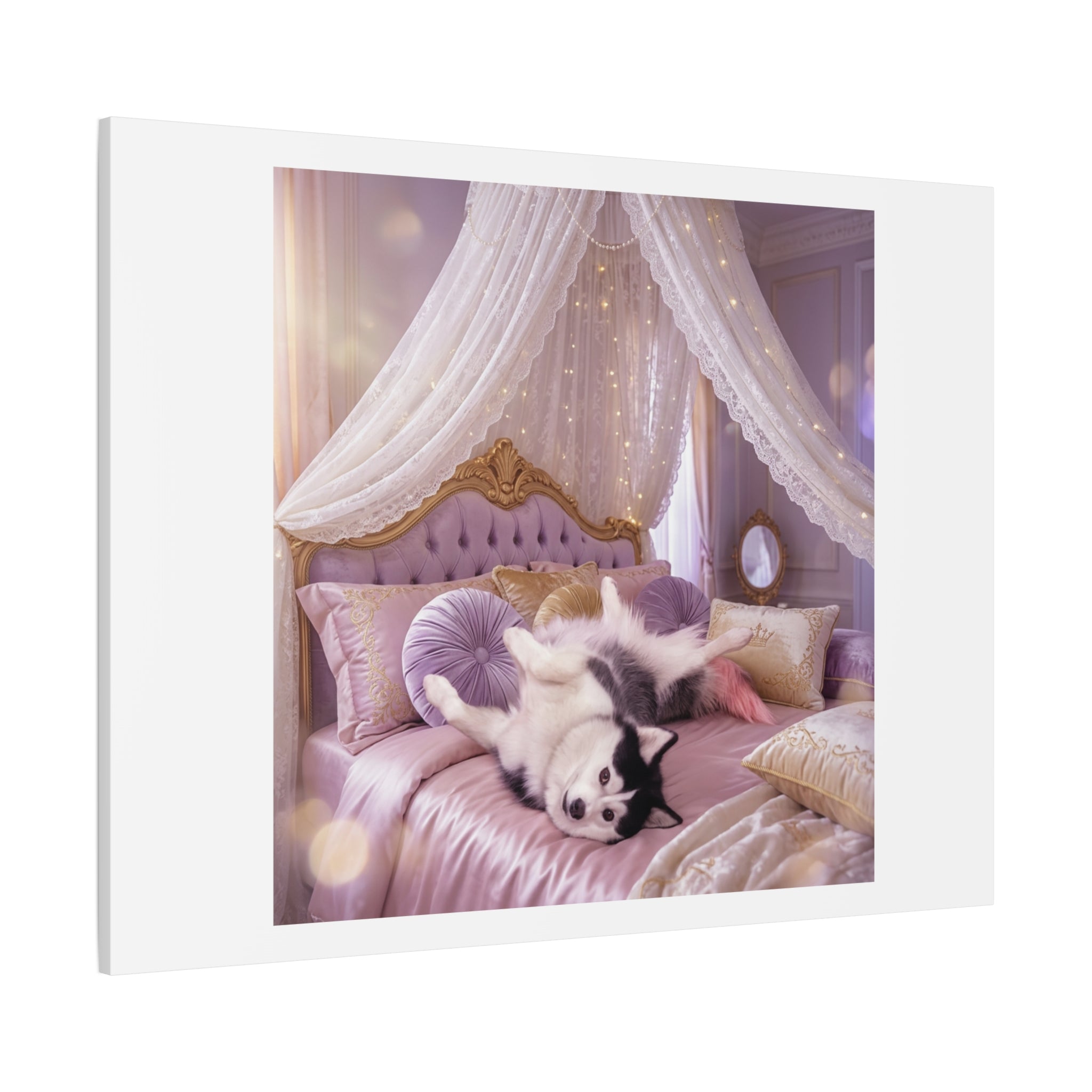 GROWING UP GIGI ROYAL NAP JUST SHOWS THE LOVELY CRAZY POMSKY AT HER BEST. — Cozy Purple Canopy Bedroom Wall Art