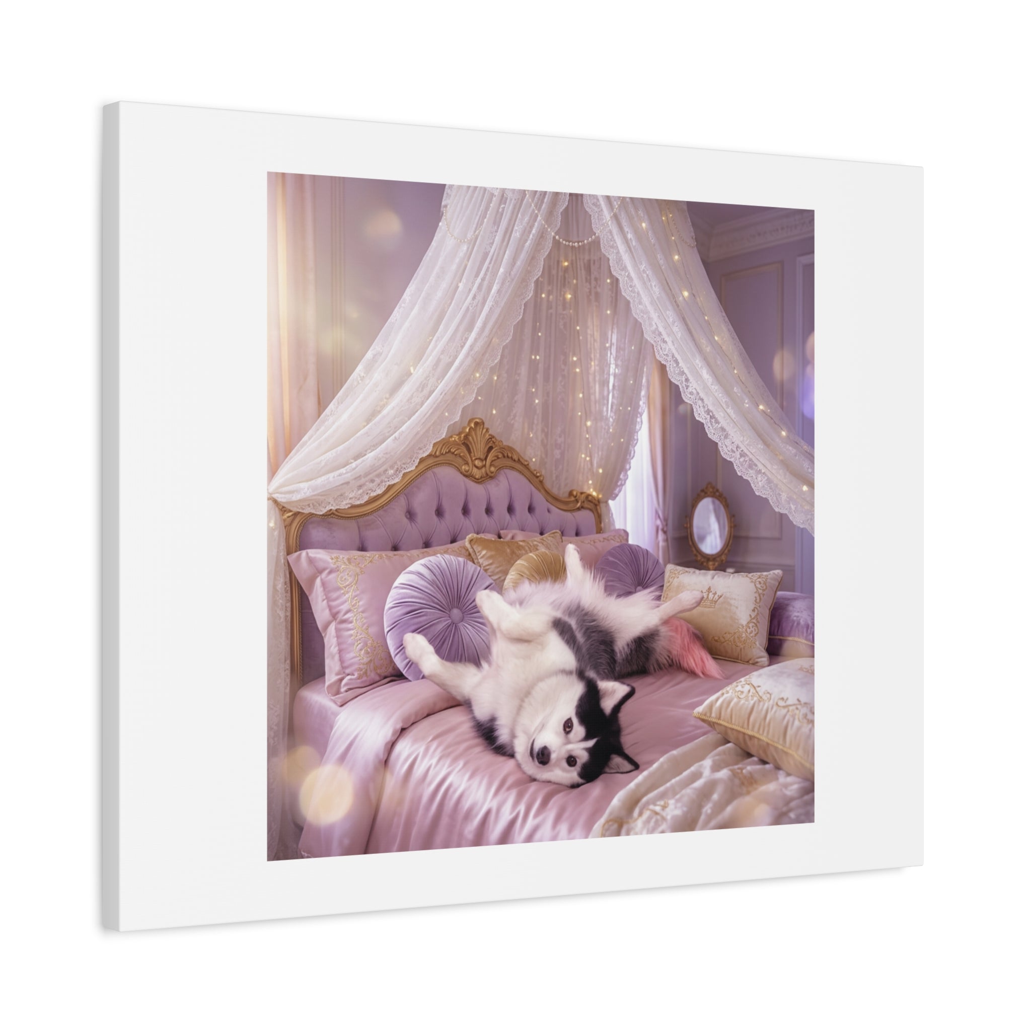 GROWING UP GIGI ROYAL NAP JUST SHOWS THE LOVELY CRAZY POMSKY AT HER BEST. — Cozy Purple Canopy Bedroom Wall Art