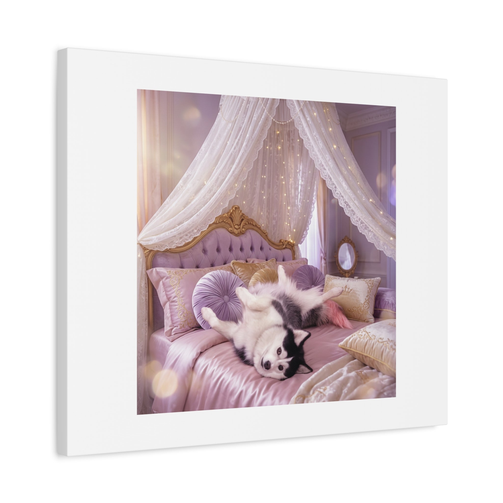 GROWING UP GIGI ROYAL NAP JUST SHOWS THE LOVELY CRAZY POMSKY AT HER BEST. — Cozy Purple Canopy Bedroom Wall Art