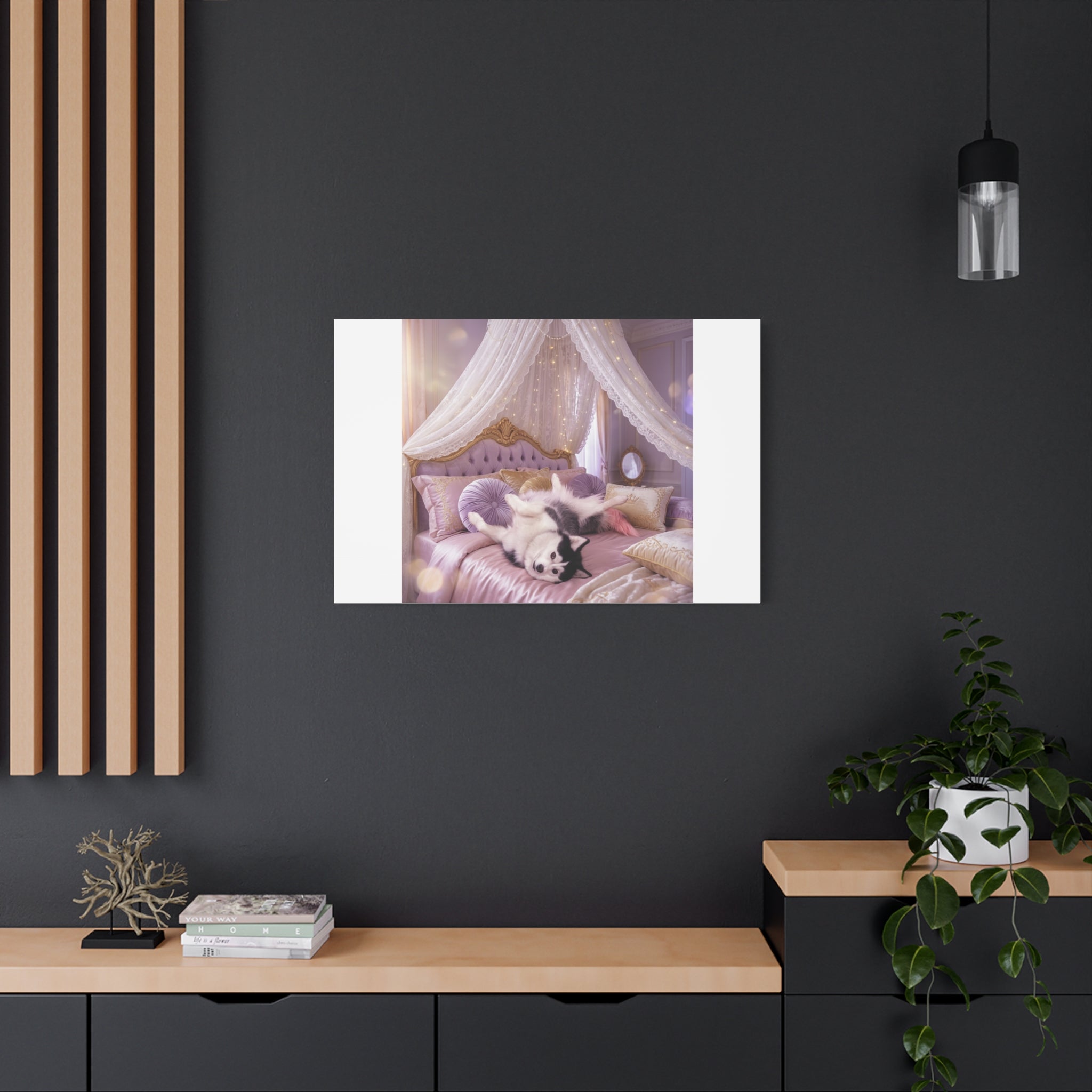 GROWING UP GIGI ROYAL NAP JUST SHOWS THE LOVELY CRAZY POMSKY AT HER BEST. — Cozy Purple Canopy Bedroom Wall Art