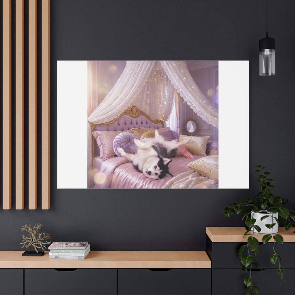 GROWING UP GIGI ROYAL NAP JUST SHOWS THE LOVELY CRAZY POMSKY AT HER BEST. — Cozy Purple Canopy Bedroom Wall Art