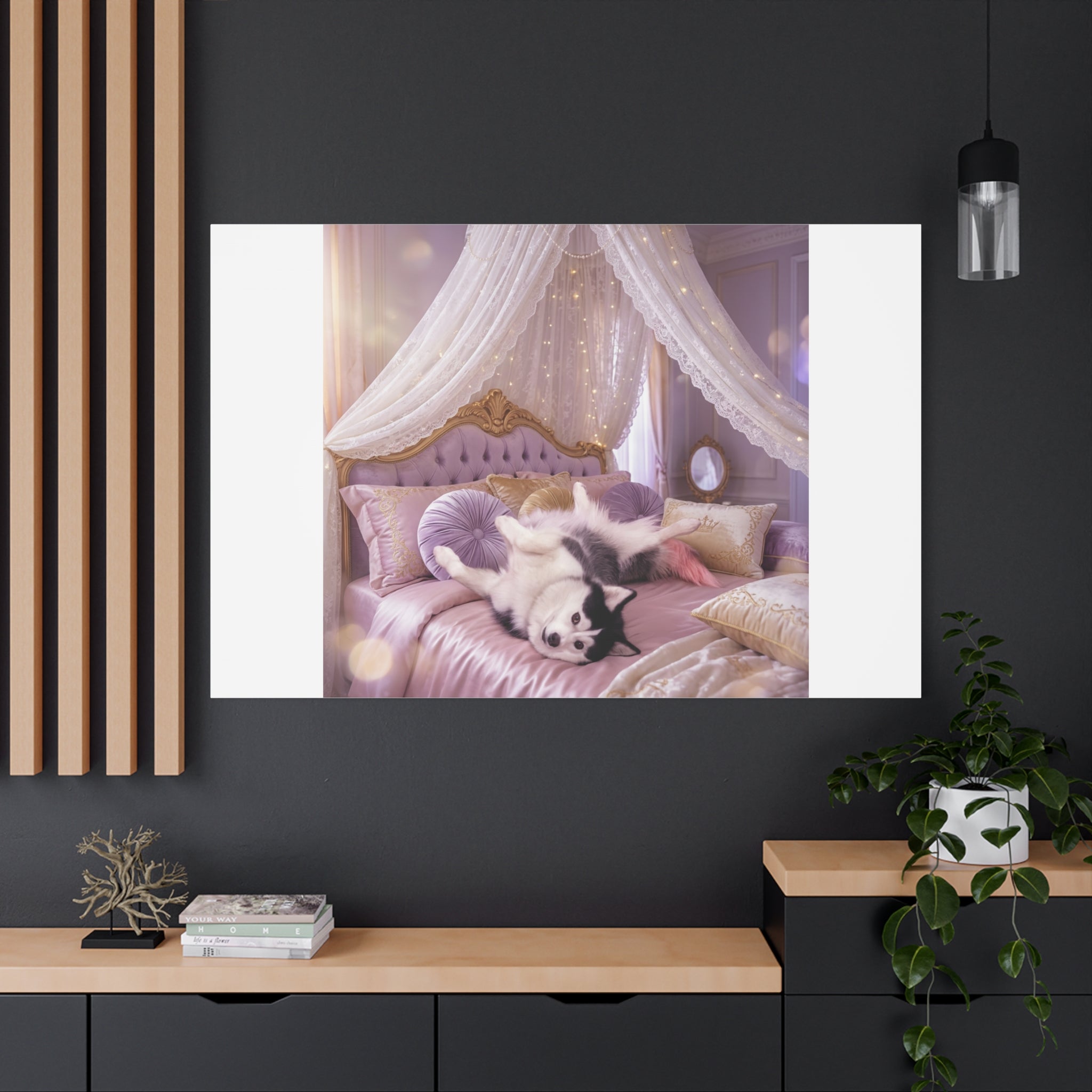 GROWING UP GIGI ROYAL NAP JUST SHOWS THE LOVELY CRAZY POMSKY AT HER BEST. — Cozy Purple Canopy Bedroom Wall Art