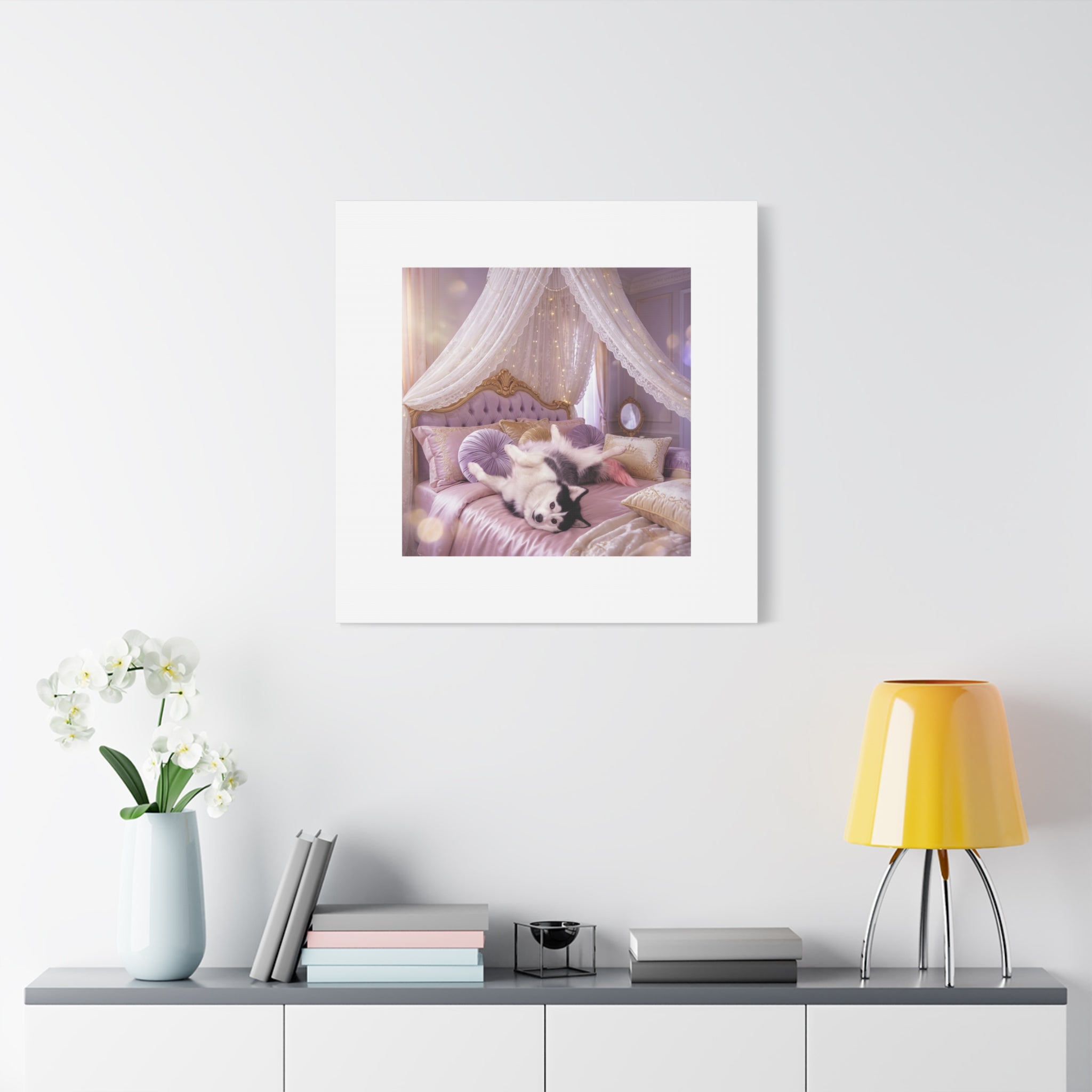 GROWING UP GIGI ROYAL NAP JUST SHOWS THE LOVELY CRAZY POMSKY AT HER BEST. — Cozy Purple Canopy Bedroom Wall Art