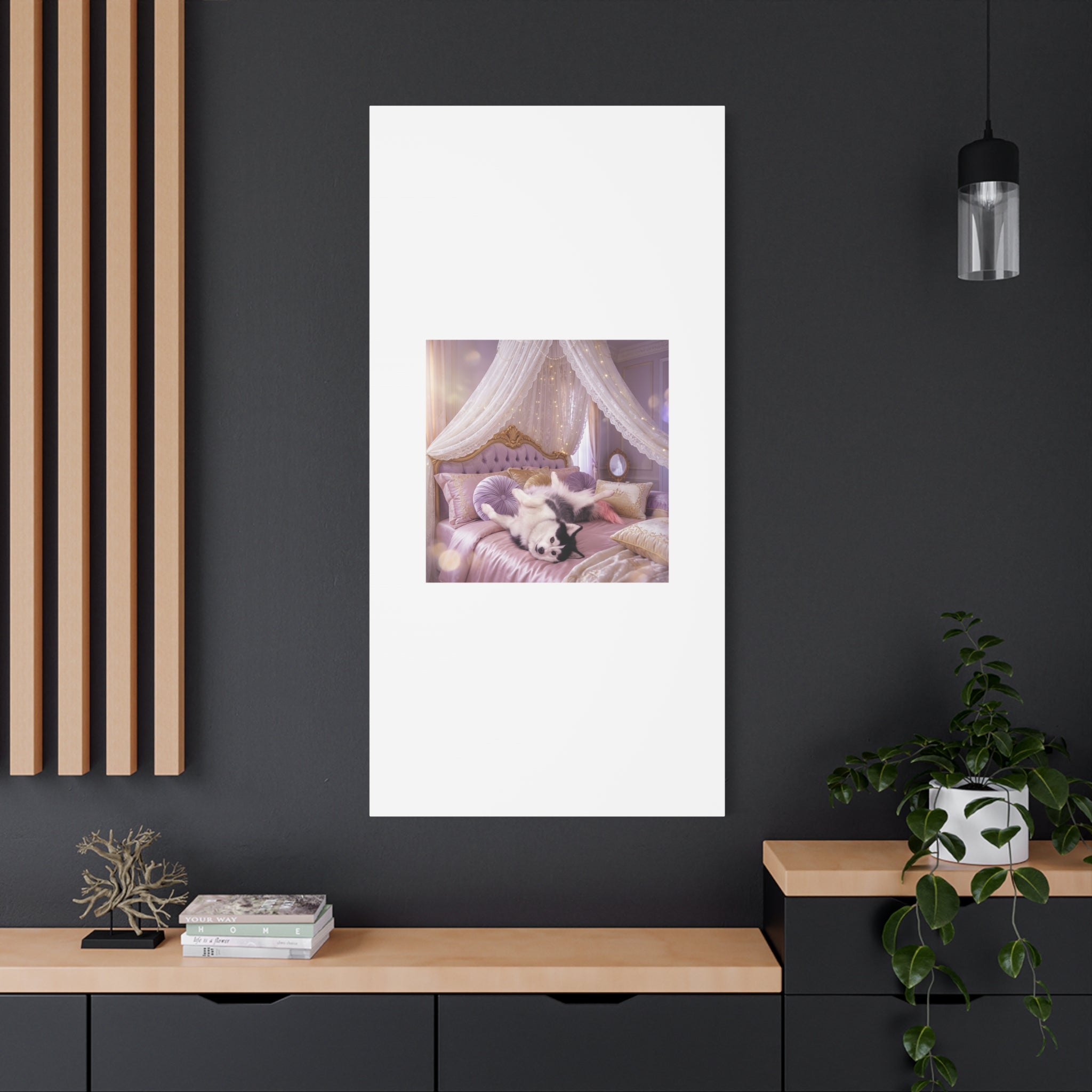 GROWING UP GIGI ROYAL NAP JUST SHOWS THE LOVELY CRAZY POMSKY AT HER BEST. — Cozy Purple Canopy Bedroom Wall Art