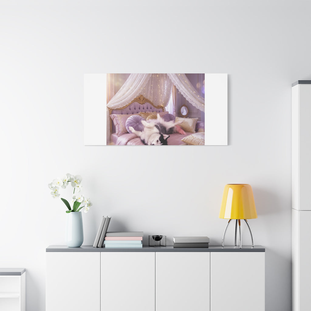 GROWING UP GIGI ROYAL NAP JUST SHOWS THE LOVELY CRAZY POMSKY AT HER BEST. — Cozy Purple Canopy Bedroom Wall Art