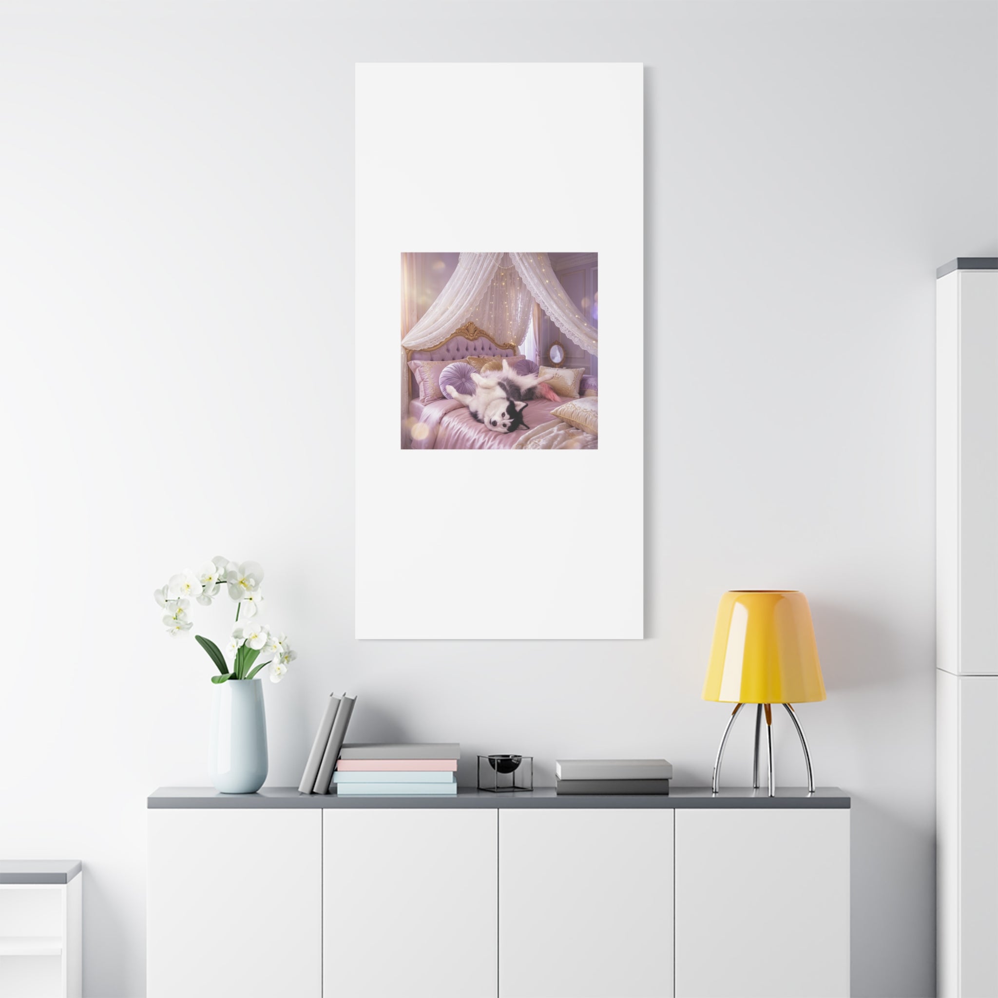 GROWING UP GIGI ROYAL NAP JUST SHOWS THE LOVELY CRAZY POMSKY AT HER BEST. — Cozy Purple Canopy Bedroom Wall Art