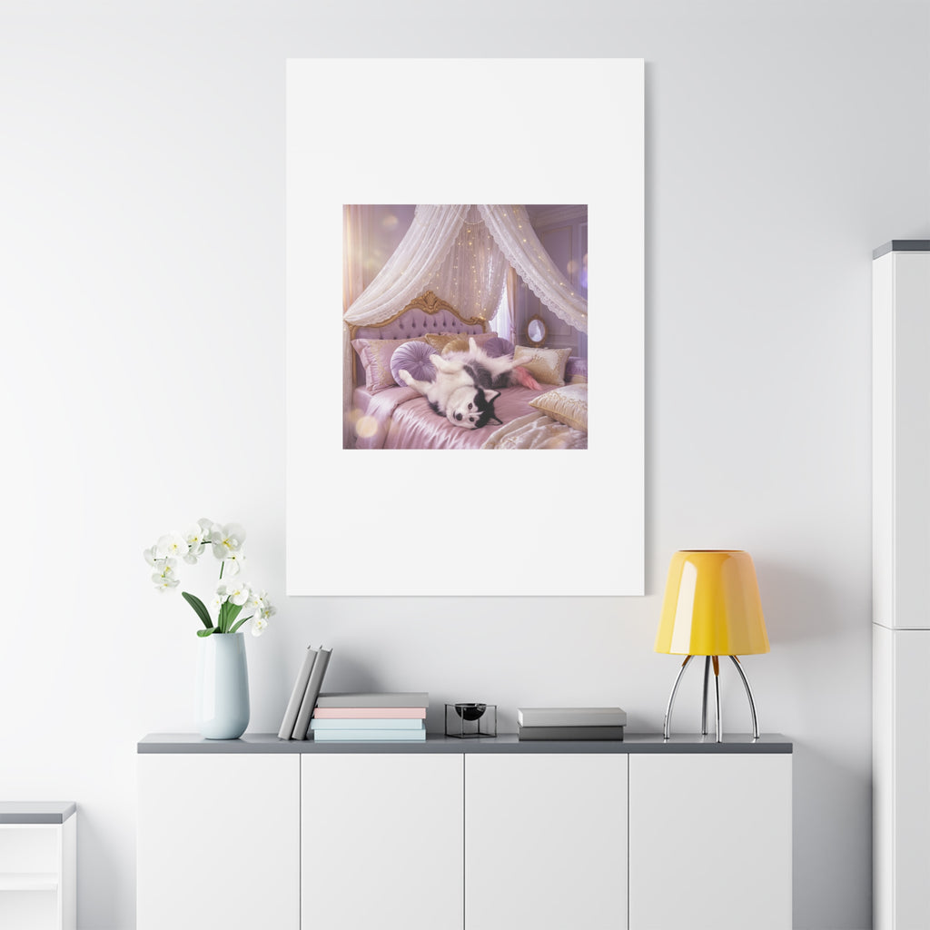 GROWING UP GIGI ROYAL NAP JUST SHOWS THE LOVELY CRAZY POMSKY AT HER BEST. — Cozy Purple Canopy Bedroom Wall Art