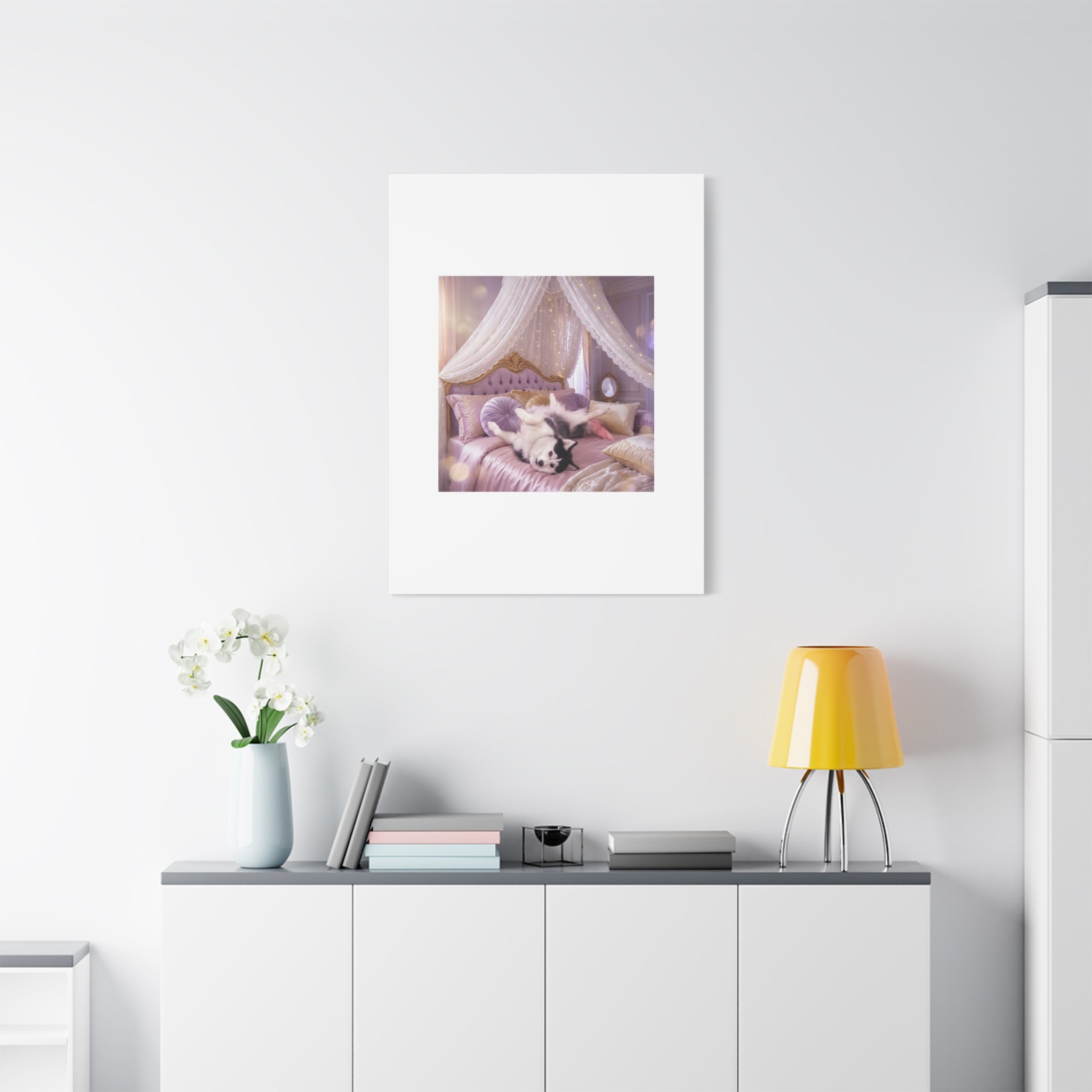 GROWING UP GIGI ROYAL NAP JUST SHOWS THE LOVELY CRAZY POMSKY AT HER BEST. — Cozy Purple Canopy Bedroom Wall Art