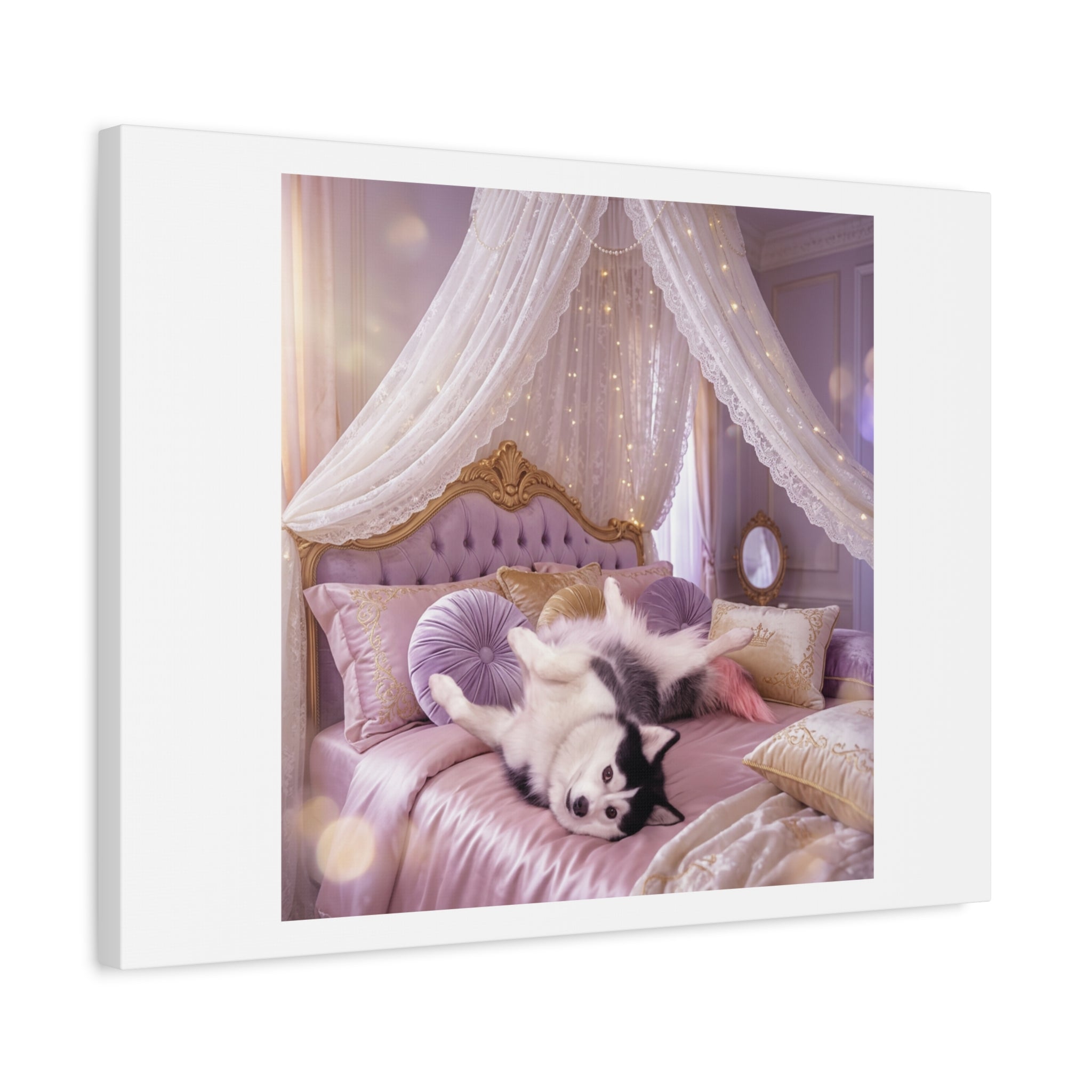 GROWING UP GIGI ROYAL NAP JUST SHOWS THE LOVELY CRAZY POMSKY AT HER BEST. — Cozy Purple Canopy Bedroom Wall Art