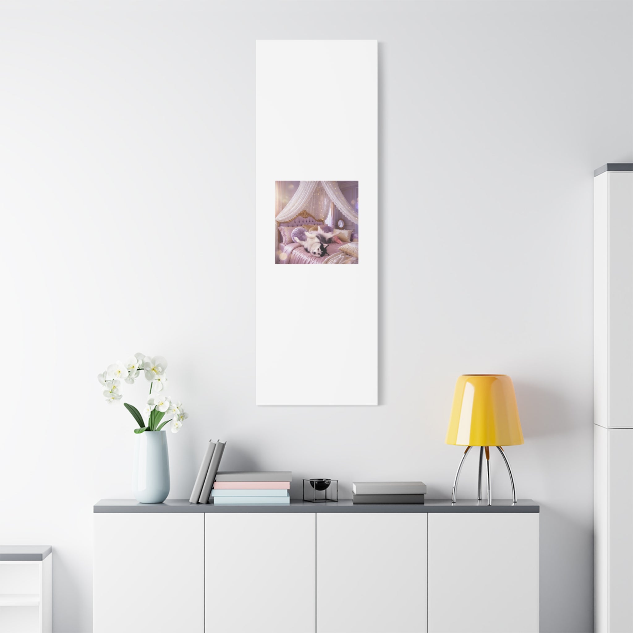 GROWING UP GIGI ROYAL NAP JUST SHOWS THE LOVELY CRAZY POMSKY AT HER BEST. — Cozy Purple Canopy Bedroom Wall Art