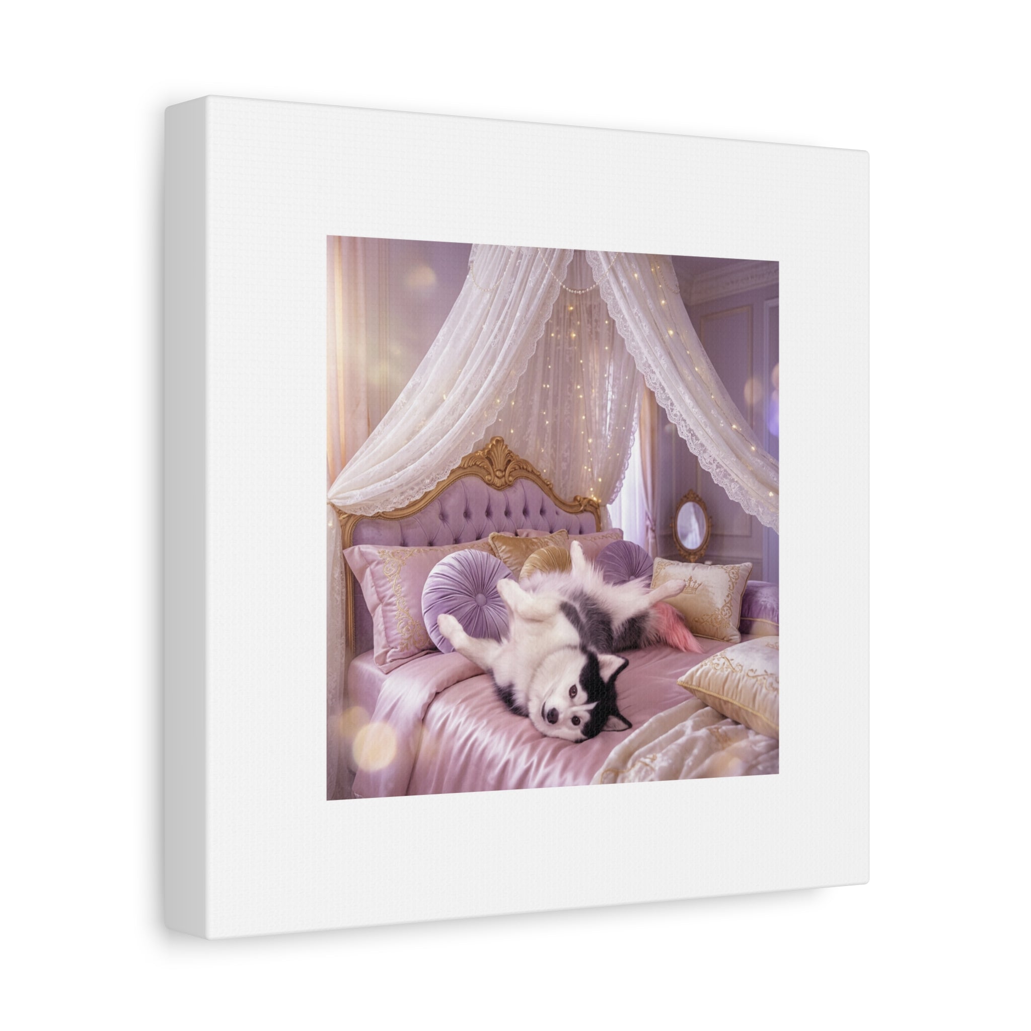 GROWING UP GIGI ROYAL NAP JUST SHOWS THE LOVELY CRAZY POMSKY AT HER BEST. — Cozy Purple Canopy Bedroom Wall Art